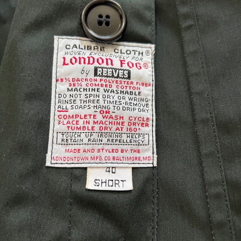 Vintage London Fog Maincoats Raincoat 40 Short USA - Picture 4 of 9